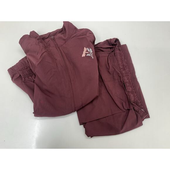 The Paragon Womens Two Piece Pant Set Size XL Maroon Jacket Pants Trackset - Picture 1 of 16